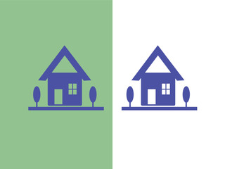 Blue house icon, symbolizing home, real estate, or property ownership