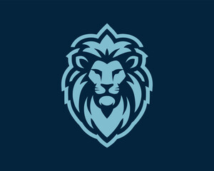 Lion head mascot icon vector illustration. Lion black and white logo design