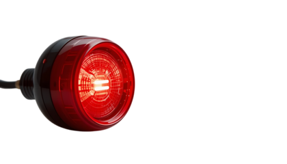 red emergency light close up view