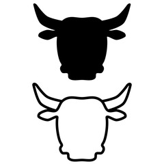 cow head icon, simple flat style, illustration, logo sign symbol pictogram template, for ui or ux isolated on white for mobile app, editable