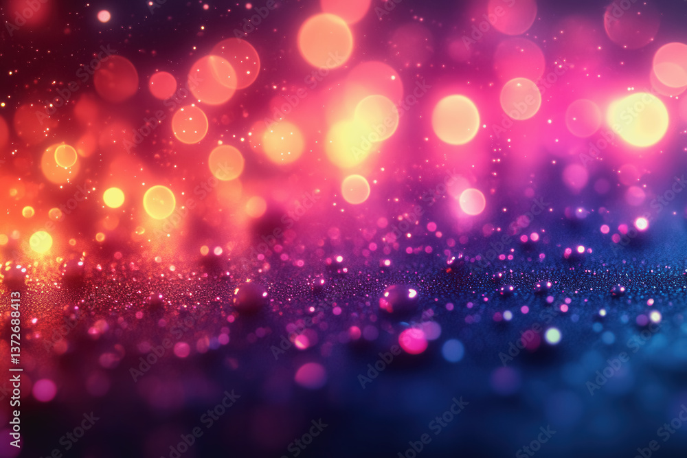 Poster colorful bokeh lights creating a magical background with a beautiful blend of colors infusing warmth