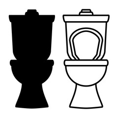 toilet icon, simple flat style, illustration, logo sign symbol pictogram template, for ui or ux isolated on white for mobile app, editable