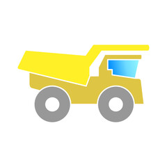 mining truck icon, simple flat style, illustration, logo sign symbol pictogram template, for ui or ux isolated on white for mobile app, editable	
