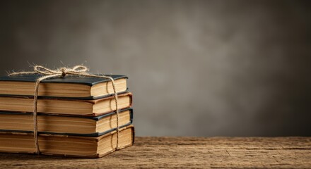 Stack of Vintage Books Tied with Twine