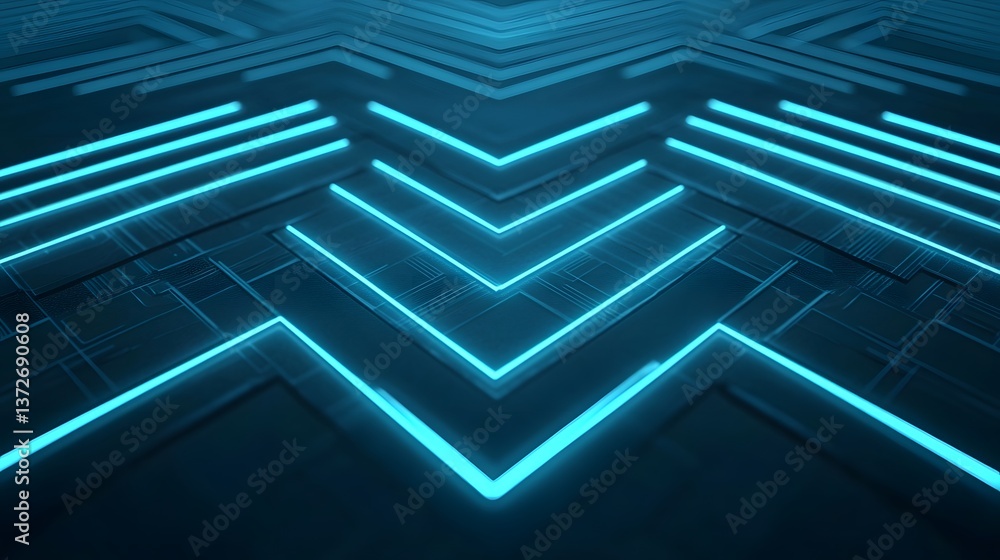Poster futuristic glowing neon circuit board pattern in digital technology background