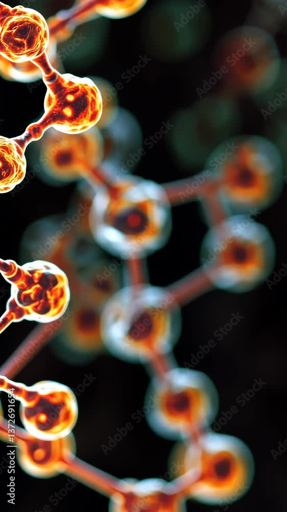 Poster abstract representation of molecular structures highlighting atomic connections in a vibrant color p