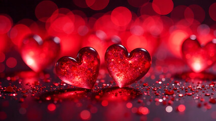 Obraz premium lots of shiny hearts as background for valentine's day