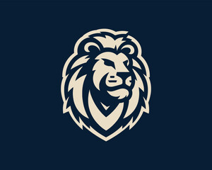 Lion head mascot vector illustration.