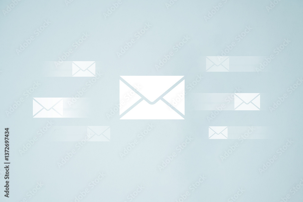 Poster email receive invitation contact. newsletter mail reminder. interface send receive.