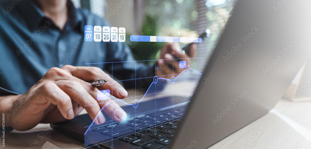 Poster data analysis interface database. analyst information system. business technology research.