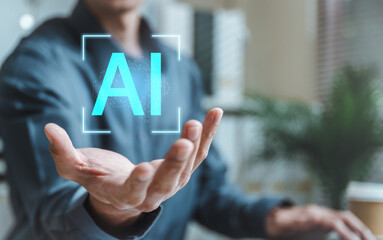 Artificial intelligence analysis algorithm technology. Ai analyst machine learning. Artificial...