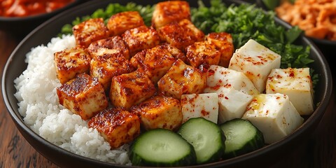 Spicy Tofu Rice Bowl.