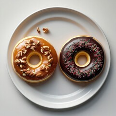 chocolate donut on a plate
