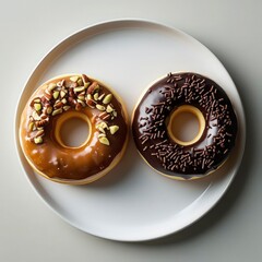 chocolate donut on a plate