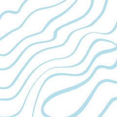 A minimalistic abstract background featuring wavy, flowing lines in soft blue on a white backdrop. This modern, organic pattern creates a fluid, calming effect, perfect for design projects, wallpapers