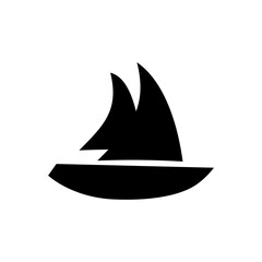 Cruise ship logo vector design illustration. Sailing ship silhouette logo in flat vector design style. Sailboat icon logo vector.