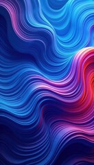 Obraz premium Abstract blue wave pattern, vibrant gradient Dynamic, flowing design , background, abstract, flow