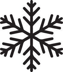 Black Snowflake Symbol Icon Isolated on White Background
