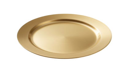Minimalist Golden Plate With Smooth Finish, featuring png