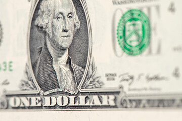 Nahaufnahme von einem US-Dollarschein für einen Dollar