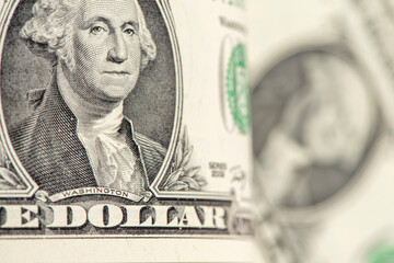 Nahaufnahme von einem US-Dollarschein für einen Dollar