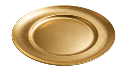 Minimalist Golden Plate With Smooth Finish, featuring png