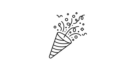 Colorful illustration of a party popper with confetti, symbolizing celebration and festive joy.