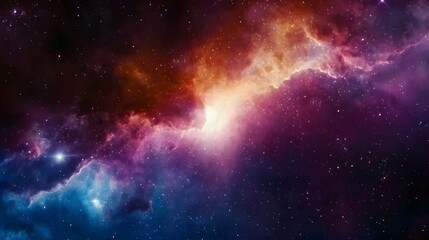 Vibrant Cosmic Nebula with Colorful Dust and Twinkling Stars in Deep Space