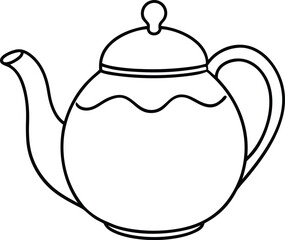 Teapot Line Art Vector