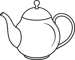 Teapot Line Art Vector