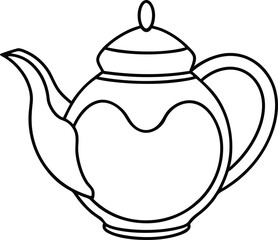 Obraz premium Teapot Line Art Vector