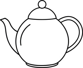Teapot Line Art Vector