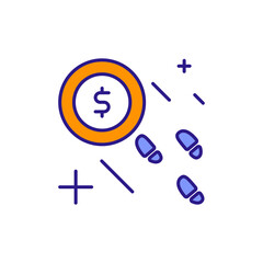 Money Tracing Icon for Transaction Tracking.