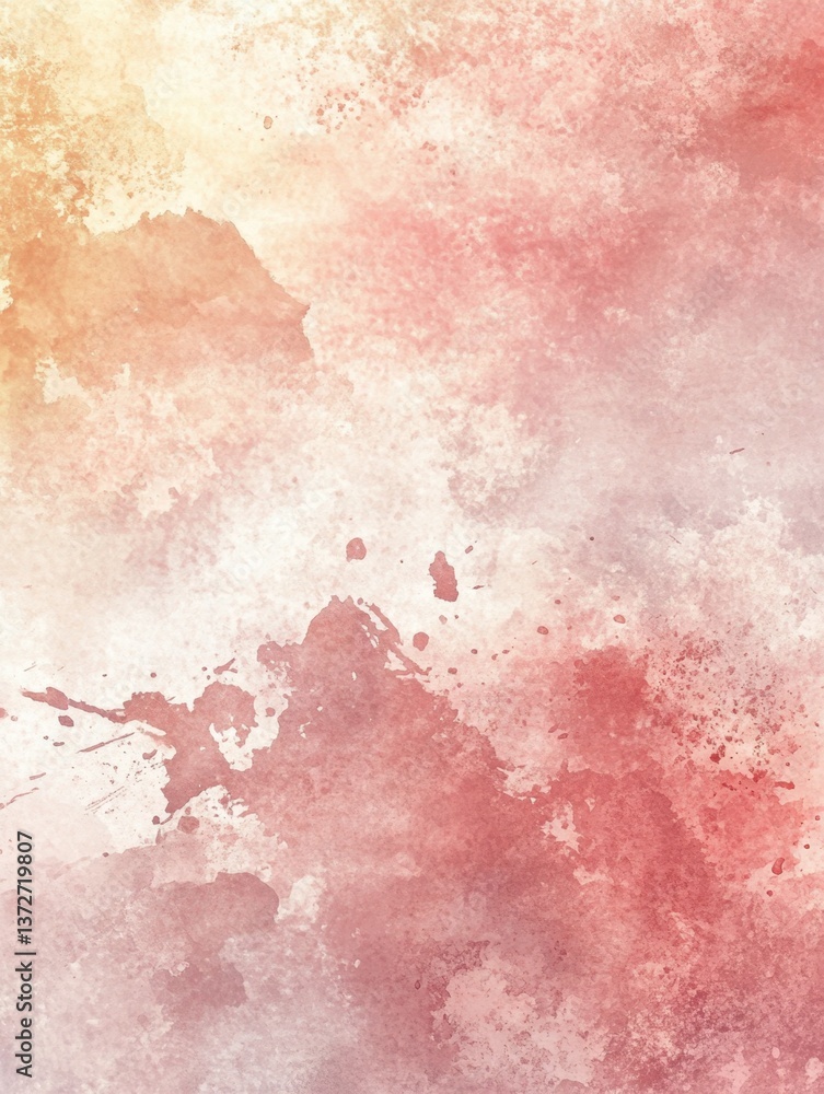 Poster Watercolor Texture Background in Peach and Rose Hues for Artistic Design and Creative Projects with Soft Gradient and Abstract Patterns