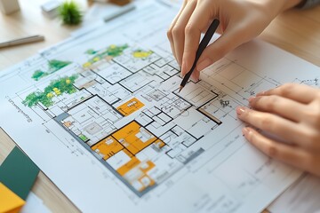 Architect Designing Home Floor Plan.