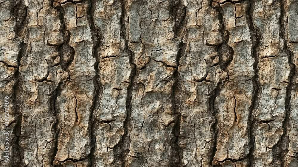 Poster cracked tree bark texture in continuous animation.