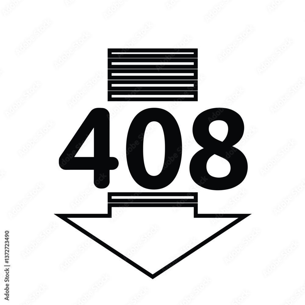 Poster http error 408 icon indicating timeout issue, web development concept