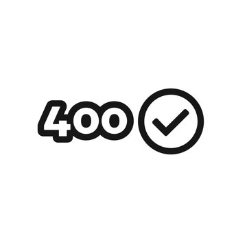 400 OK icon with checkmark, HTTP status codes concept