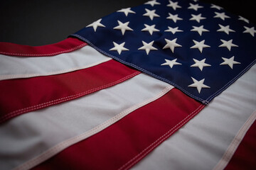 Obraz premium american flag on a black background