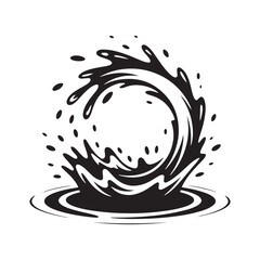 Water splash icon. Set different liquid shapes and silhouettes. Water drop Splash with droplet. Vector illustration eps 10