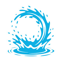 Water splash icon. Set different liquid shapes and silhouettes. Water drop Splash with droplet. Vector illustration eps 10