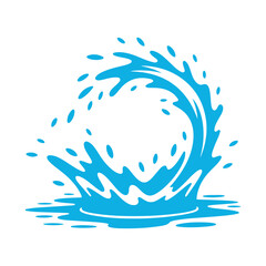 Obraz premium Water splash icon. Set different liquid shapes and silhouettes. Water drop Splash with droplet. Vector illustration eps 10