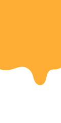 Fototapeta premium melted honey on white background. flowing honey illustration for label or packaging design. melting slime. wavy liquid corner. dripping yellow paint. abstract honey dripping pattern.