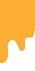  melted honey on white background. flowing honey illustration for label or packaging design. melting slime. abstract honey dripping pattern. wavy liquid corner. dripping yellow paint.