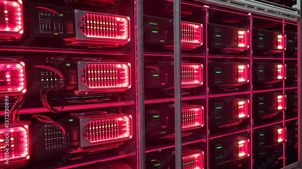 Poster climate modeling, advanced server rack technology showcasing climate simulations and data processing