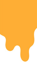  melted honey on white background. flowing honey illustration for label or packaging design. abstract honey dripping pattern. wavy liquid corner. dripping yellow paint. melting slime.