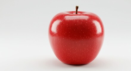 Obraz premium Single Red Apple on White Background