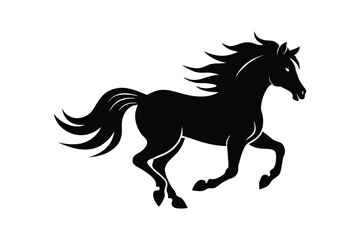 Silhouette design of a horse galloping vector art illustration.eps