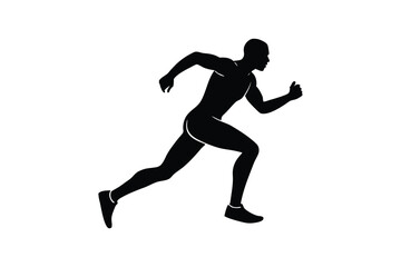 Silhouette design of a man jogging vector art illustration.eps