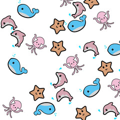 Obraz premium seamless pattern with fishes